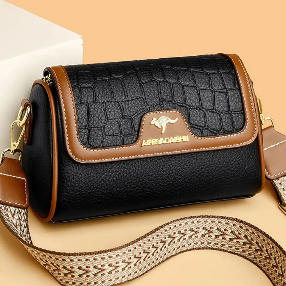 Stone Pu Leather Shoulder Hand Bag for Women Mom Purse Fashion Mother's Crossbody Bag Underarm Bag Small Square Satchel Handbag