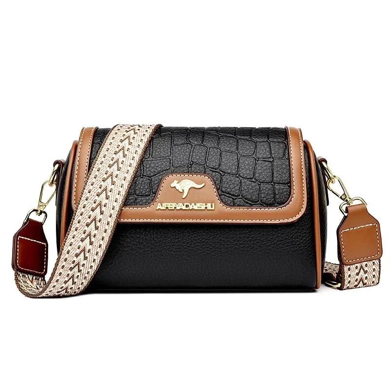 Stone Pu Leather Shoulder Hand Bag for Women Mom Purse Fashion Mother's Crossbody Bag Underarm Bag Small Square Satchel Handbag
