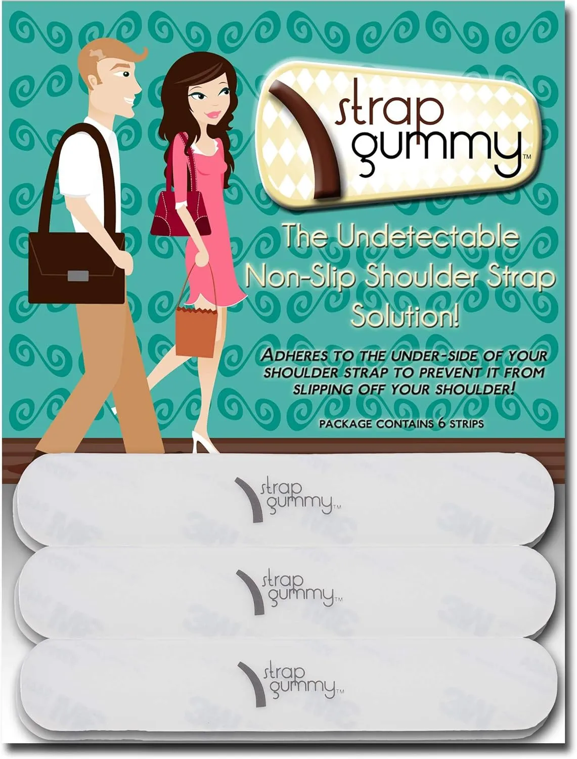 Stop Strap Slips - Shoulder Strap Grip Non Slip Strips - Set of 6 pieces