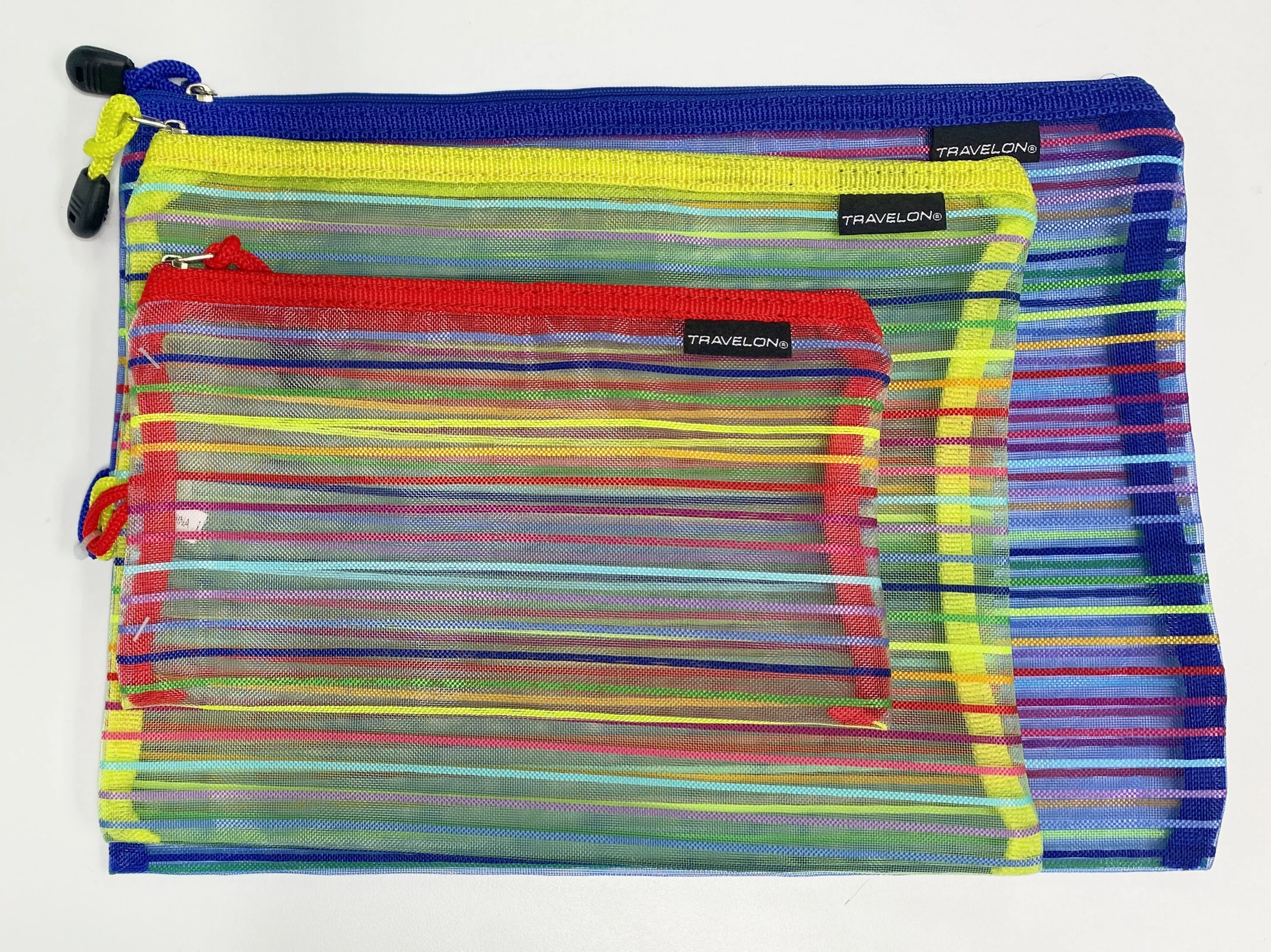 striped bags, set of 3