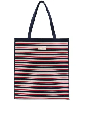 striped tote bag