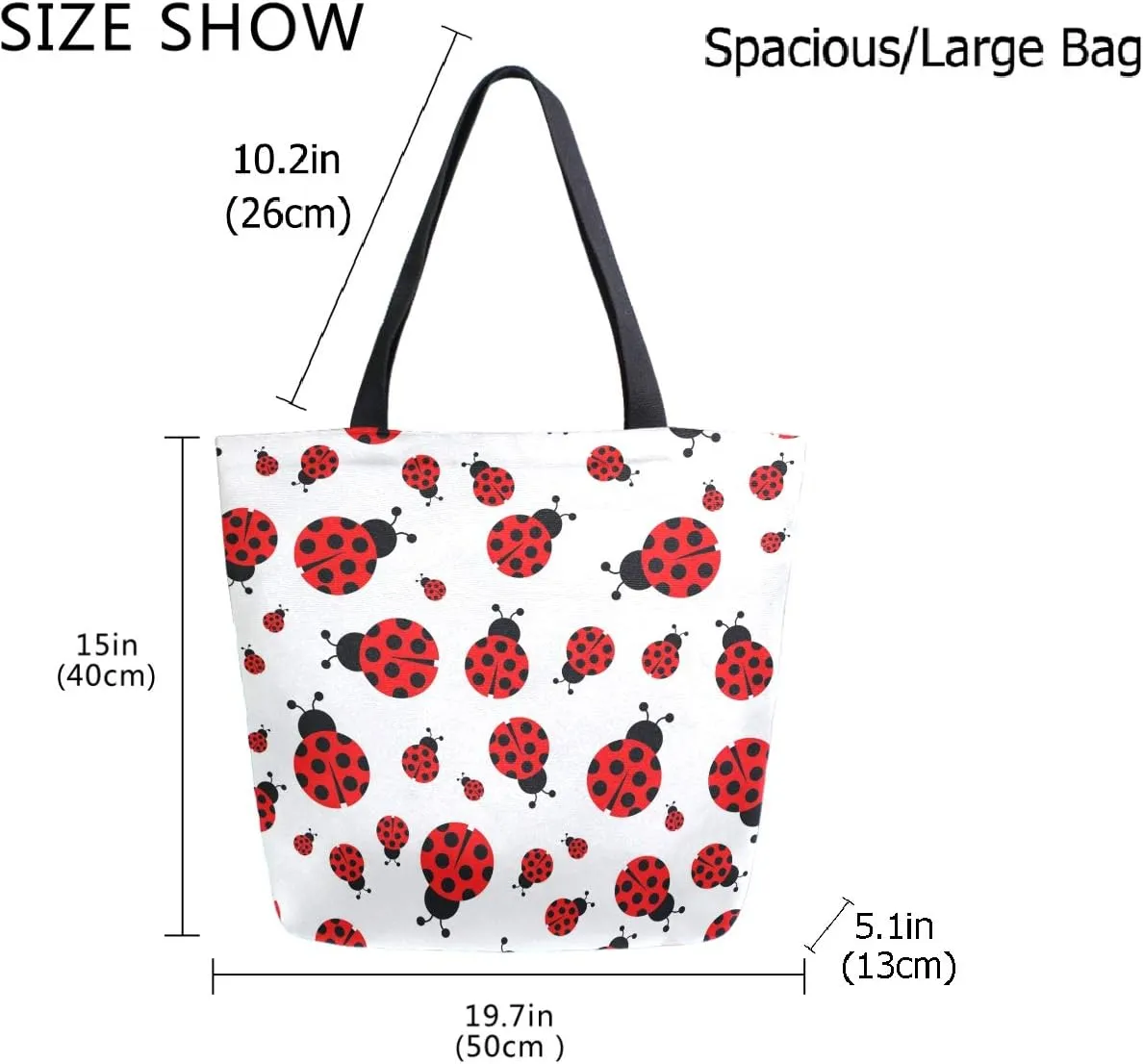 Stylish Cute Pattern Extra Large Shoulder Tote Bag for Beach Travel Weekender Gym Grocery Shopping