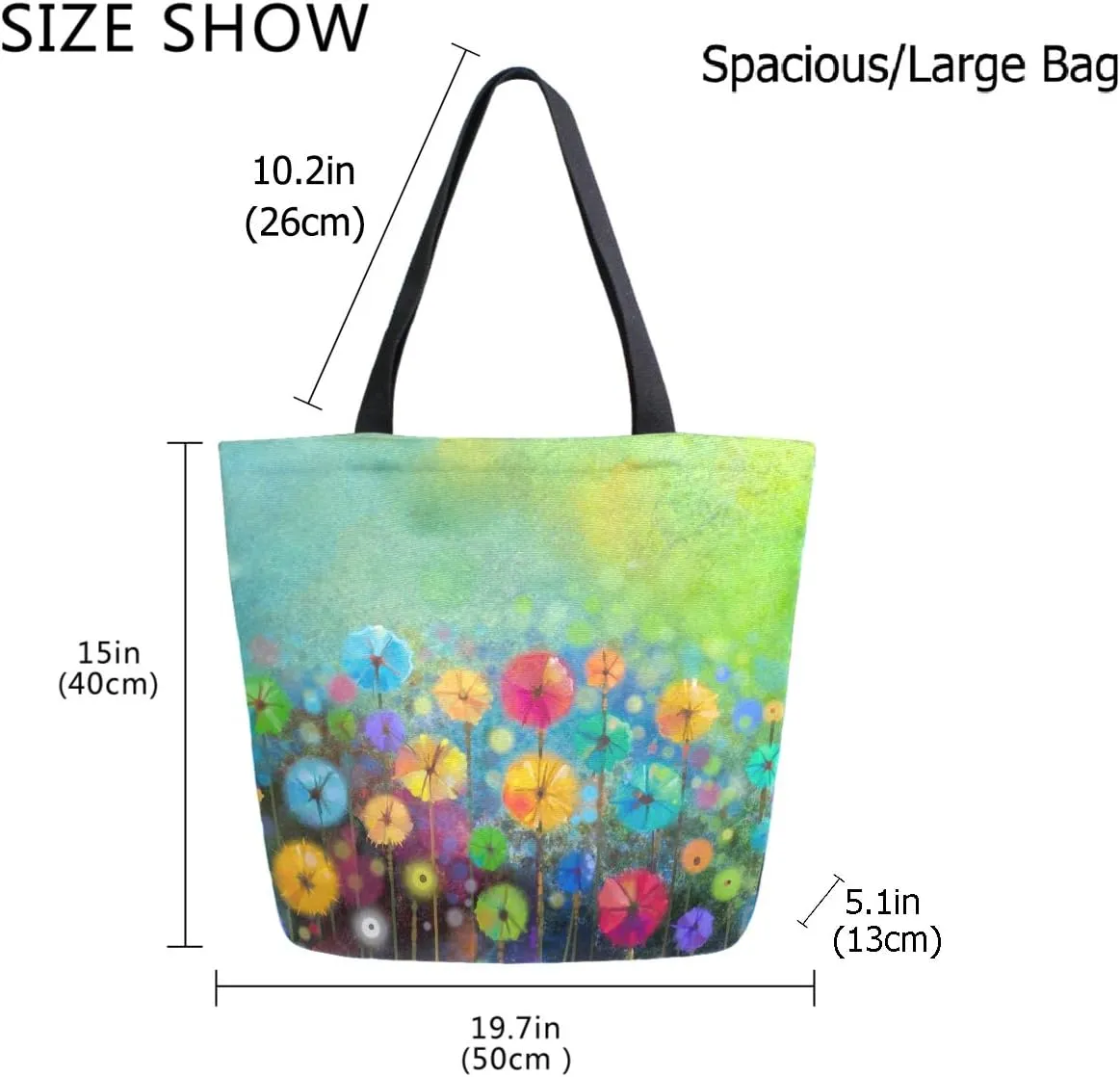 Stylish Cute Pattern Extra Large Shoulder Tote Bag for Beach Travel Weekender Gym Grocery Shopping