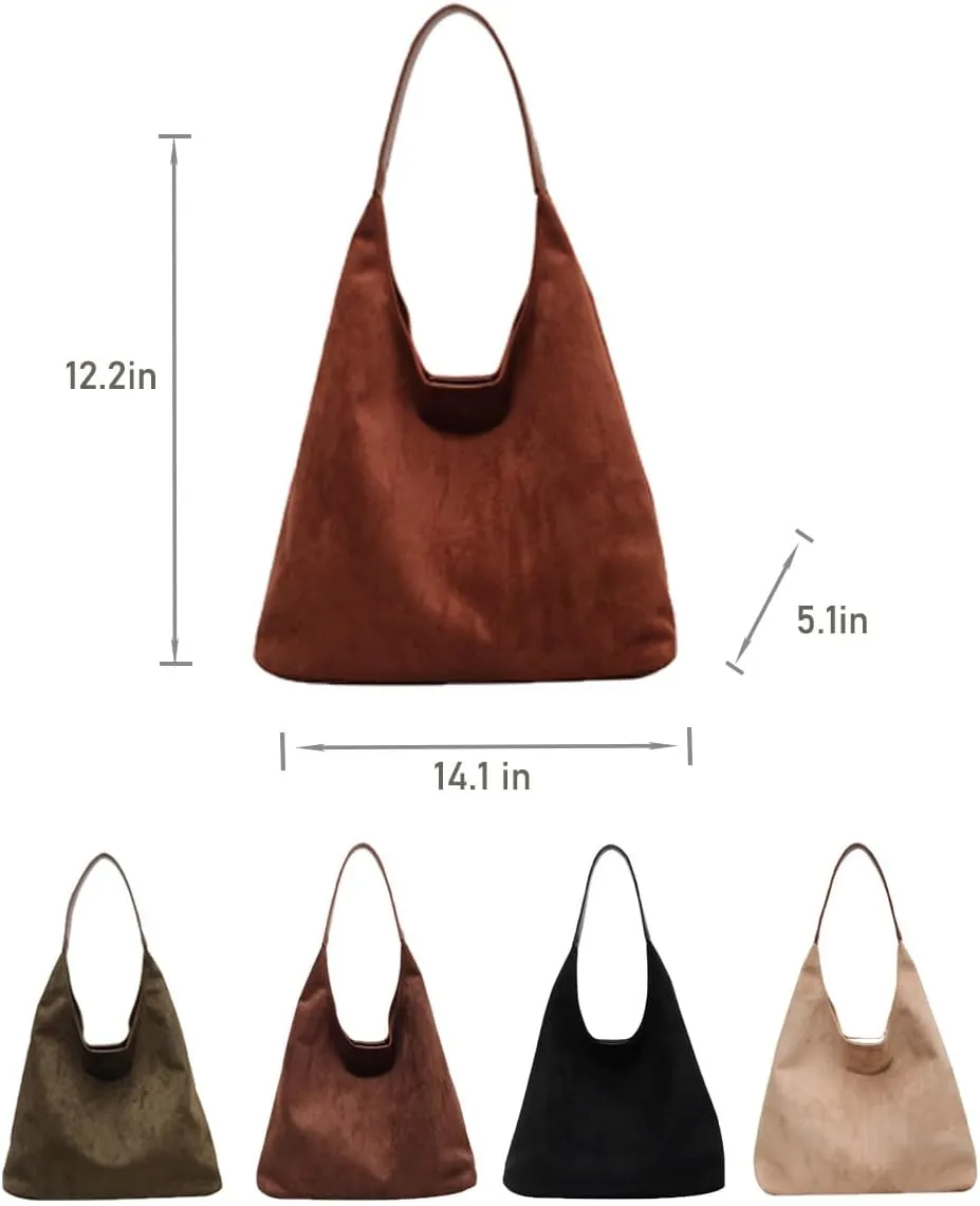 Suede Bags for Women, Suede Handbag, Suede Hobo Bag 2 Pack