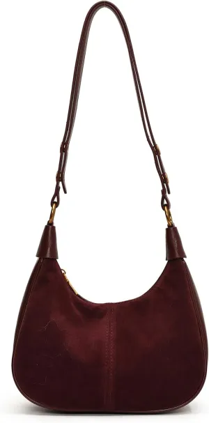 Suede Bags for Women Trendy Suede Purses Hobo Crescent Crossbody Shoulder Bag