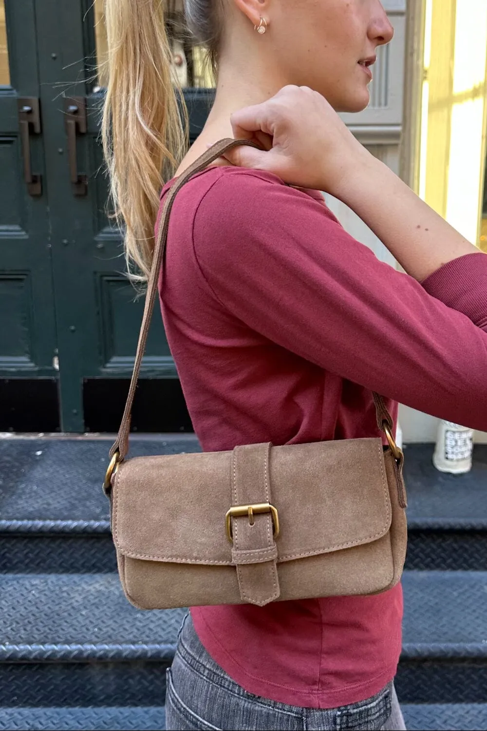 Suede Shoulder Bag