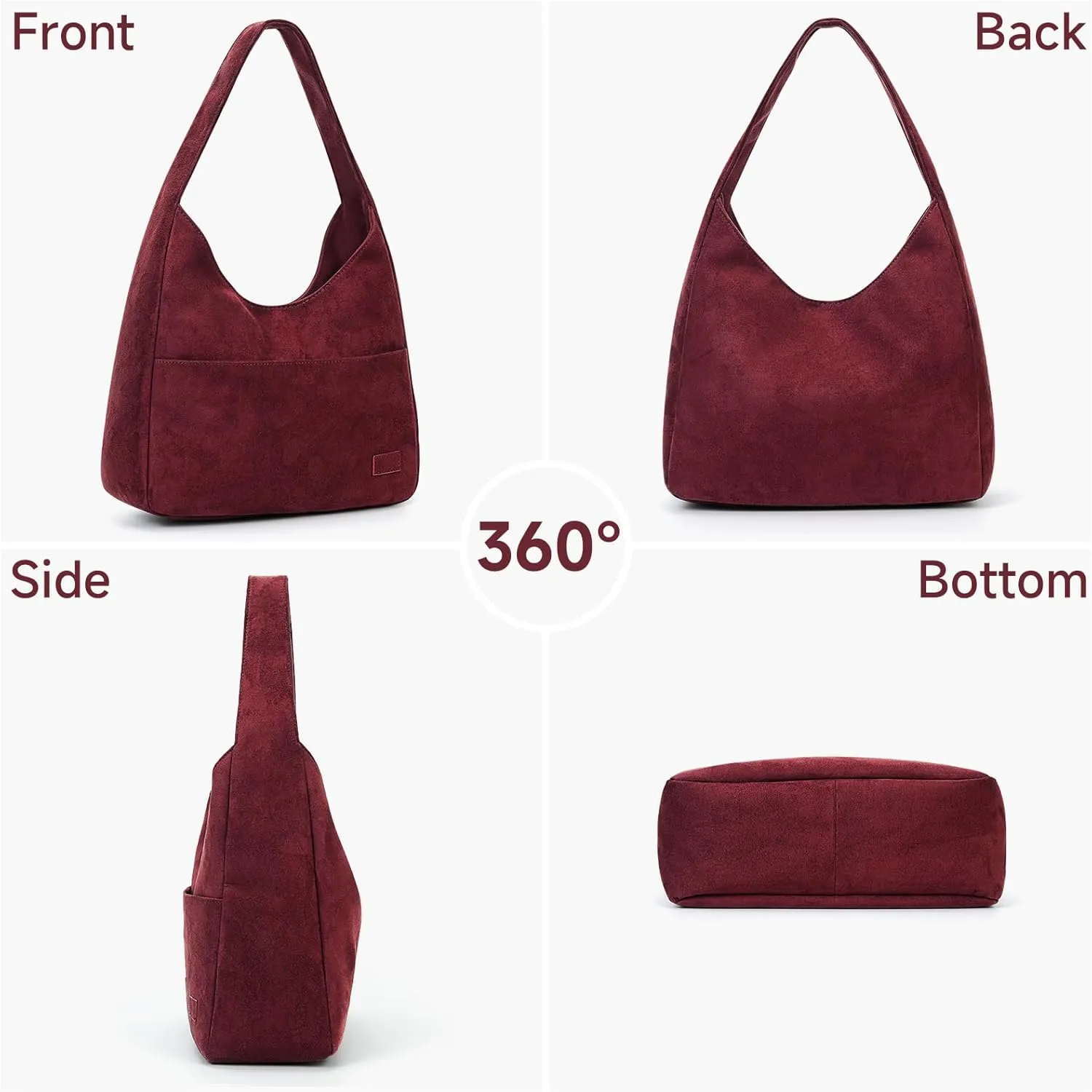 Suede Tote Bag for Women Brown Suede Bag 2024 Fall Suede Purse Slouchy Hobo Bag Work Tote Bag