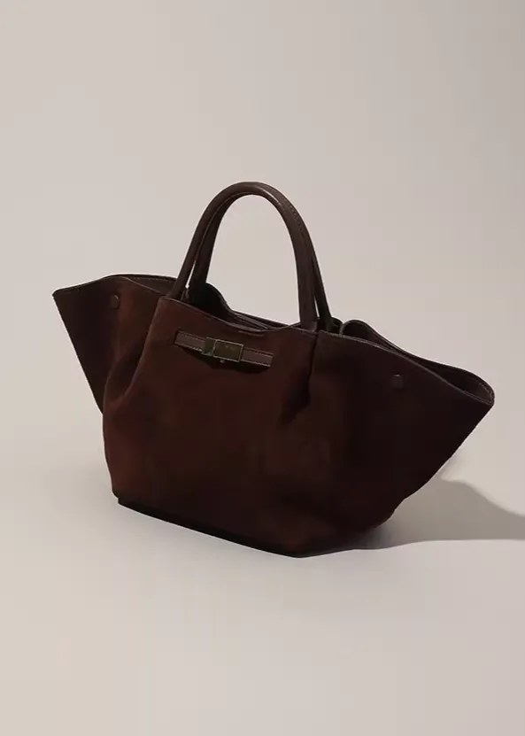 Suede Wide Tote Bag