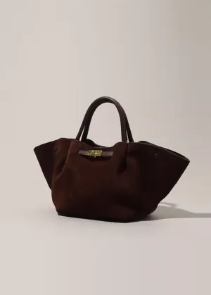 Suede Wide Tote Bag