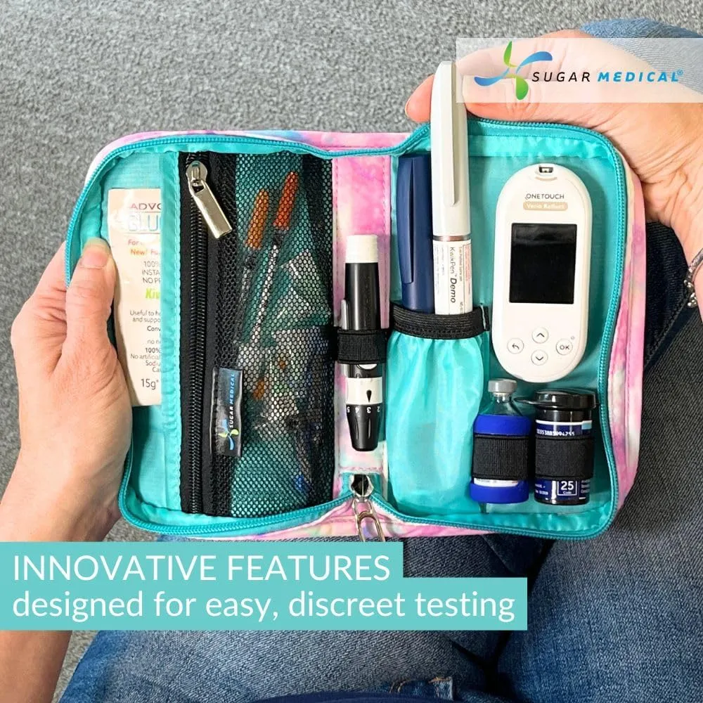 Sugar Medical Diabetes Supply Case | Medical Supplies Travel Bag | Glucose Meter Organizer | Diabetic Care Products | Glucometer Kit (Dream)