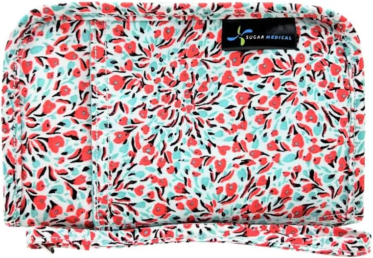 Sugar Medical Diabetes Supply Case | Medical Supplies Travel Bag | Glucose Meter Organizer | Diabetic Care Products | Glucometer Kit (Lily)