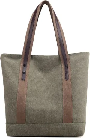 Sunshinejing Women's Canvas Shoulder Bags Retro Casual Handbags Work Bag Tote Purses