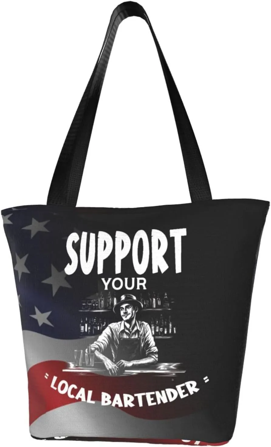 Support Your Local Bartender Fashion Shoulder Bag Large Capacity For Man Or Woman