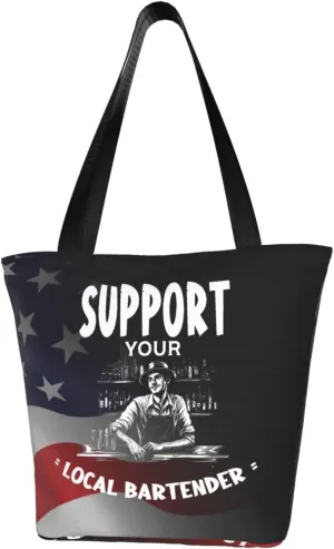 Support Your Local Bartender Fashion Shoulder Bag Large Capacity For Man Or Woman