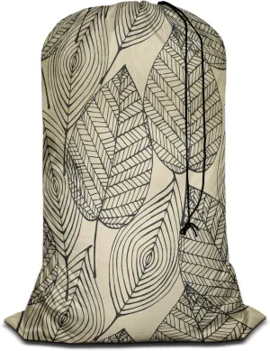 Swono Autumn Leaf Pattern Laundry Bags 28" x 40", Fall Leaves Repeat Graphic Plants Versatile - Multi Use