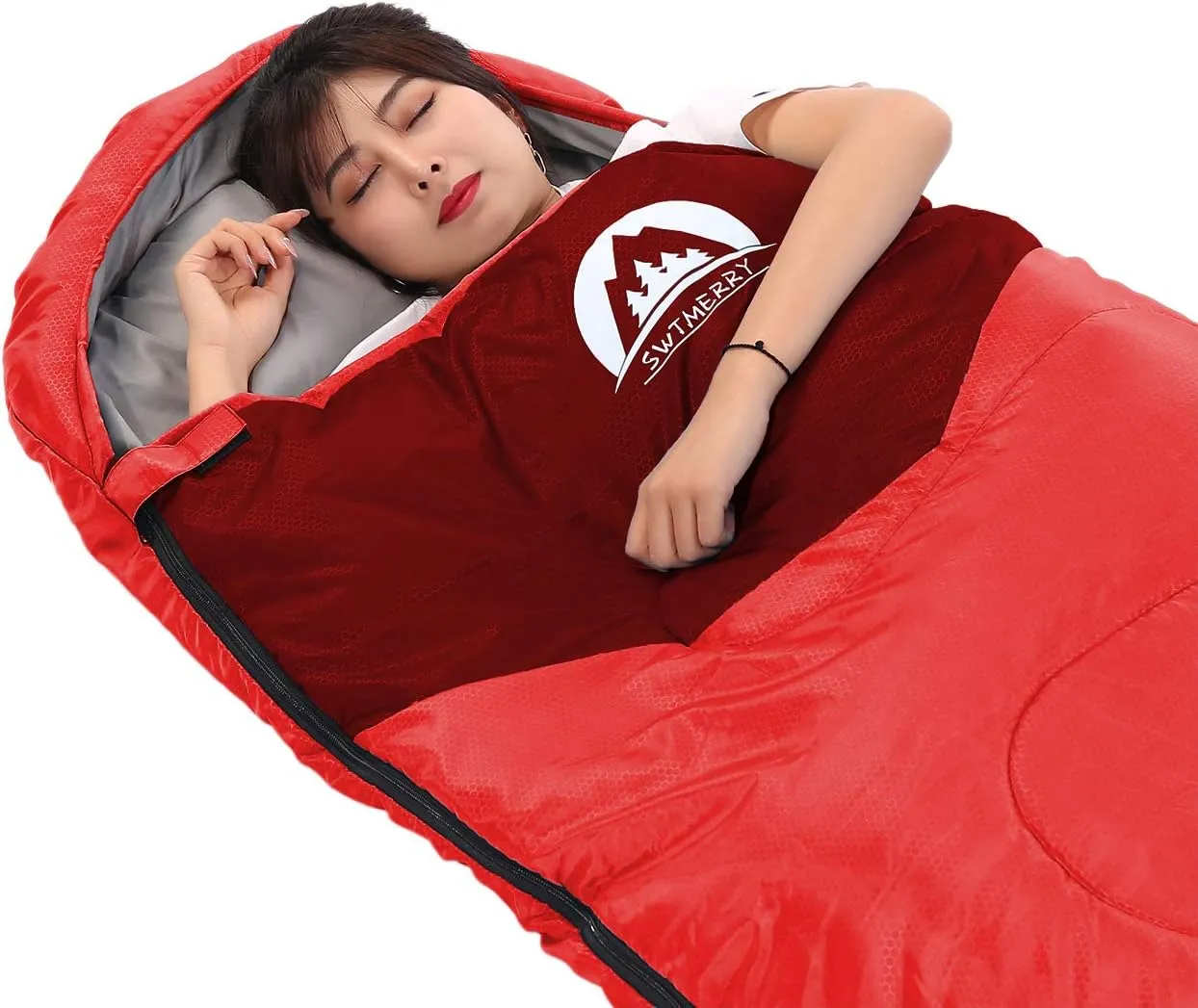 SWTMERRY Sleeping Bag 3 Seasons (Summer, Spring, Fall) Warm & Cool Weather - Lightweight,Waterproof Indoor & Outdoor Use for Kids, Teens & Adults for Hiking and Camping