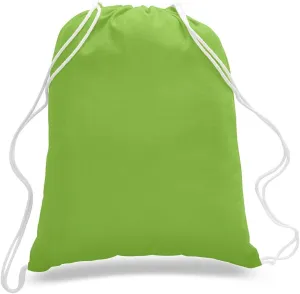 TBF 12 Pack Bulk Cotton Canvas Drawstring Backpack Bags (14" W x 18" H) - Perfect for DIY, Crafts, Events & More