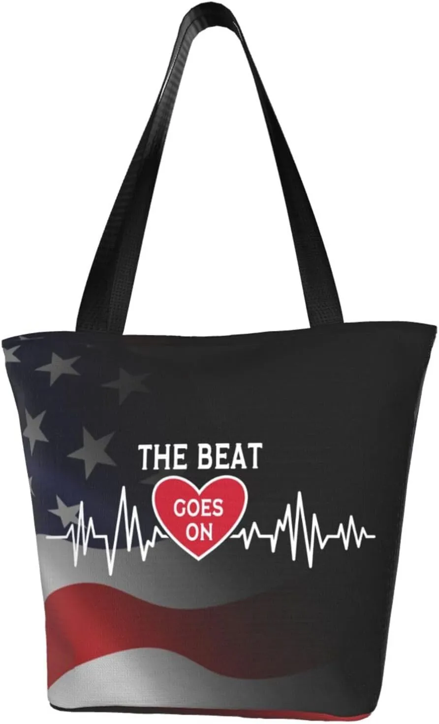 The Beat Goes On Heartbeat Fashion Shoulder Bag Large Capacity For Man Or Woman