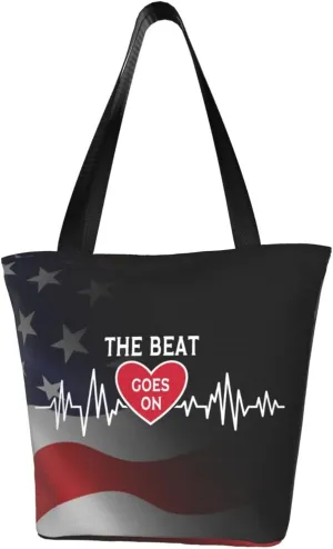 The Beat Goes On Heartbeat Fashion Shoulder Bag Large Capacity For Man Or Woman