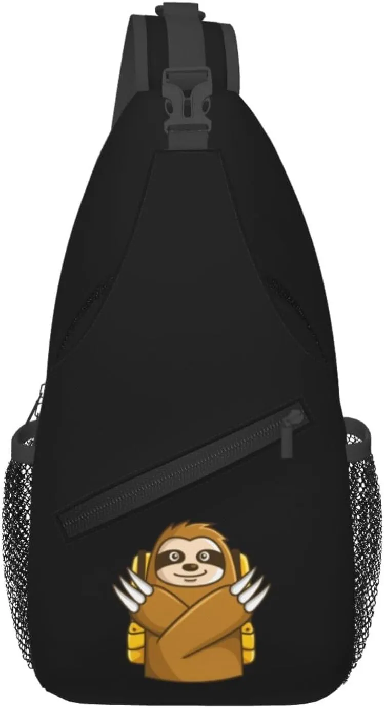 The Brave Sloth Crossbody Bags For Women Men Chest Backpack Gym Shoulder Bag Travel Outdoor Sports Casual Crossbody Bags