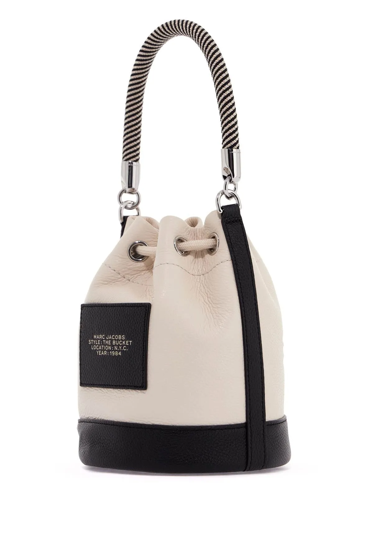 the colorblock leather bucket bag