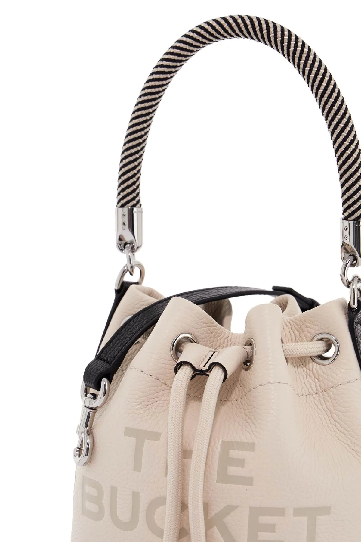 the colorblock leather bucket bag