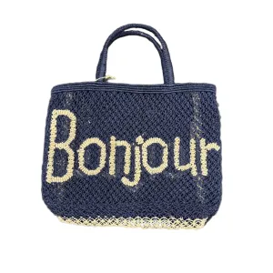 The Jacksons - BONJOUR Woven Jute Bag - Indigo - Natural