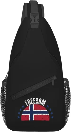 The Norway Flag And Freedom Crossbody Bags For Women Men Chest Backpack Gym Shoulder Bag Travel Outdoor Sports Casual Crossbody Bags
