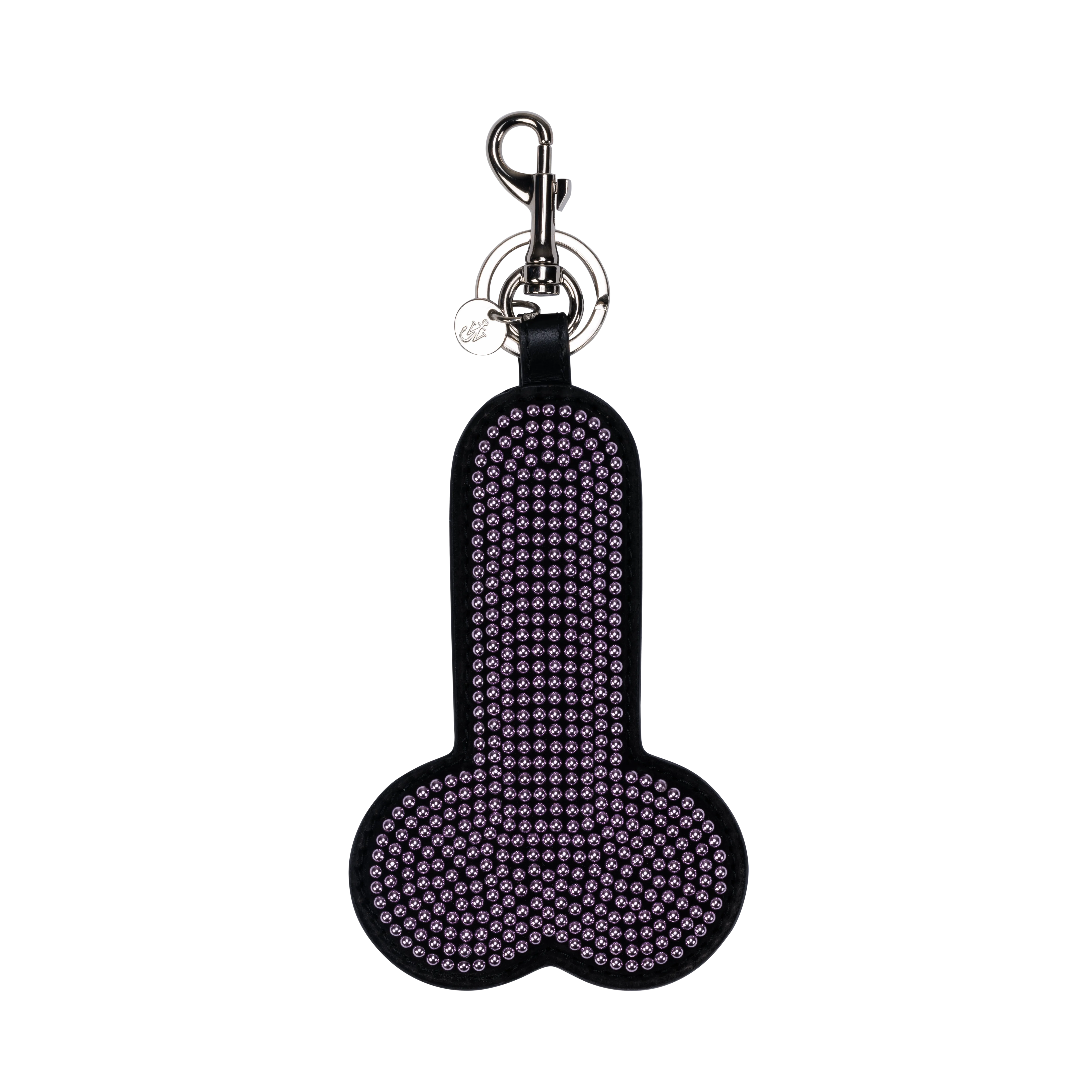 The Pleasing x JW Anderson Sparkly Leather Keyring in Purple