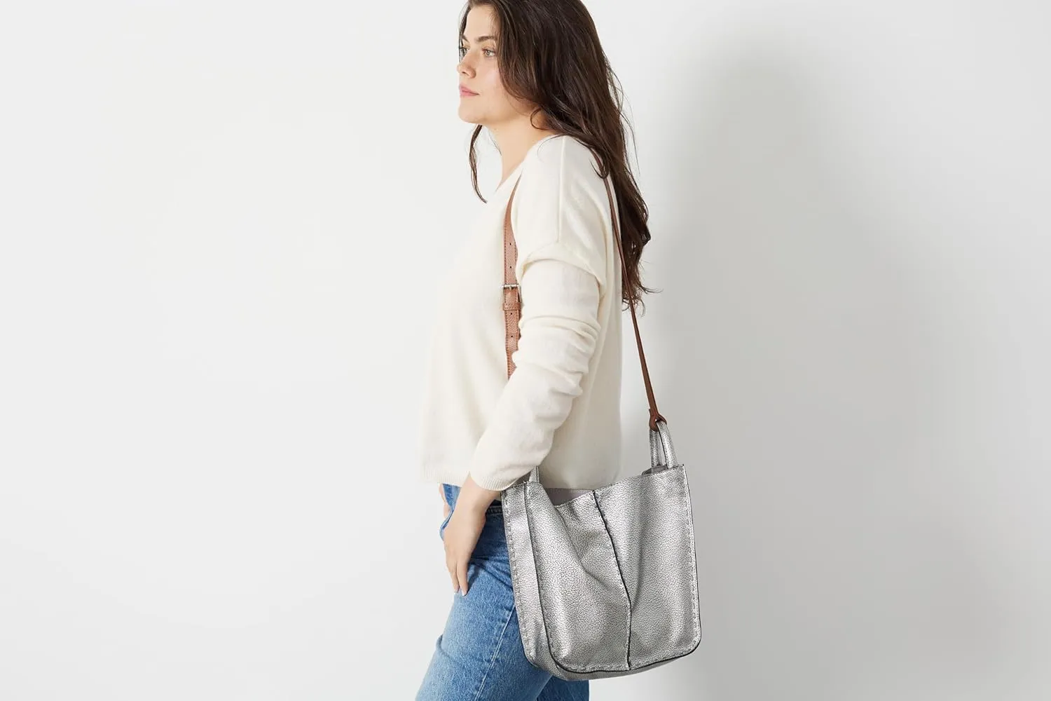 The Sak Los Feliz Crossbody Purse - Women's Leather Handbag For Everyday & Travel - Cross Body With Adjustable Shoulder Strap