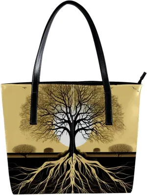 The Tote Bag For Women,Bags For Women,Reusable Shopping Bags,African Grassland Tree Root Handbags