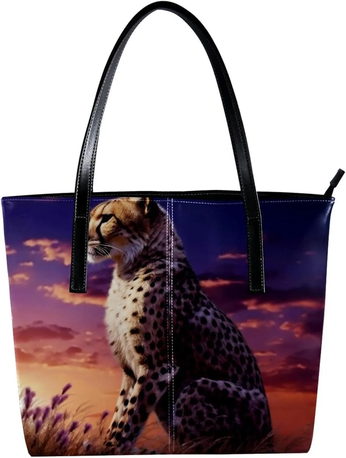 The Tote Bag For Women,Bags For Women,Reusable Shopping Bags,African Savannah Animal Leopard Handbags