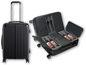 The Wine Savant 12 Wine Bottle Suitcase With 6 Expandable Removable Travel Bags | Holds Standard 750 ML Size Bottles | TSA Approved Lock, Wheeled Bag - Airplane Black Luggage Case to Carry Liquor