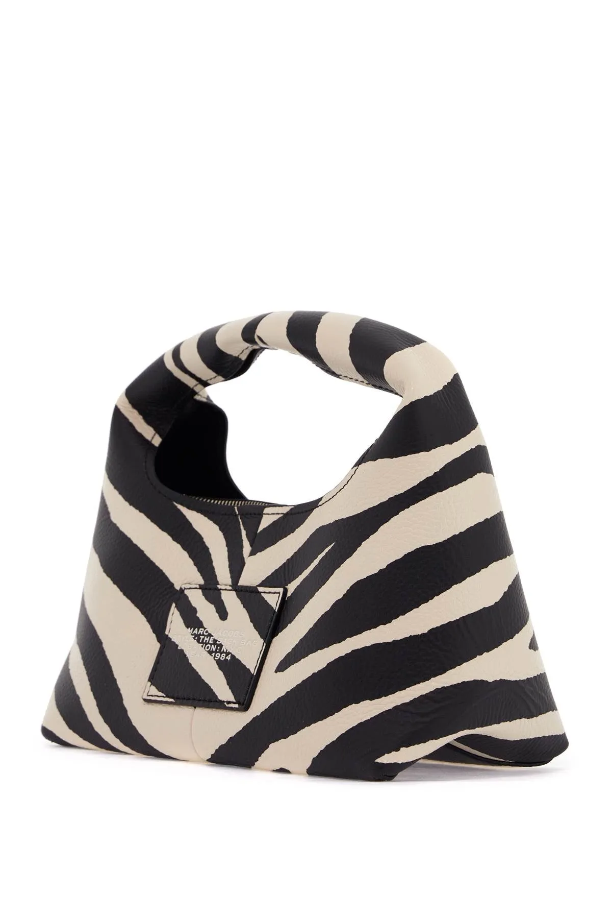 the zebra leather mini sack bag