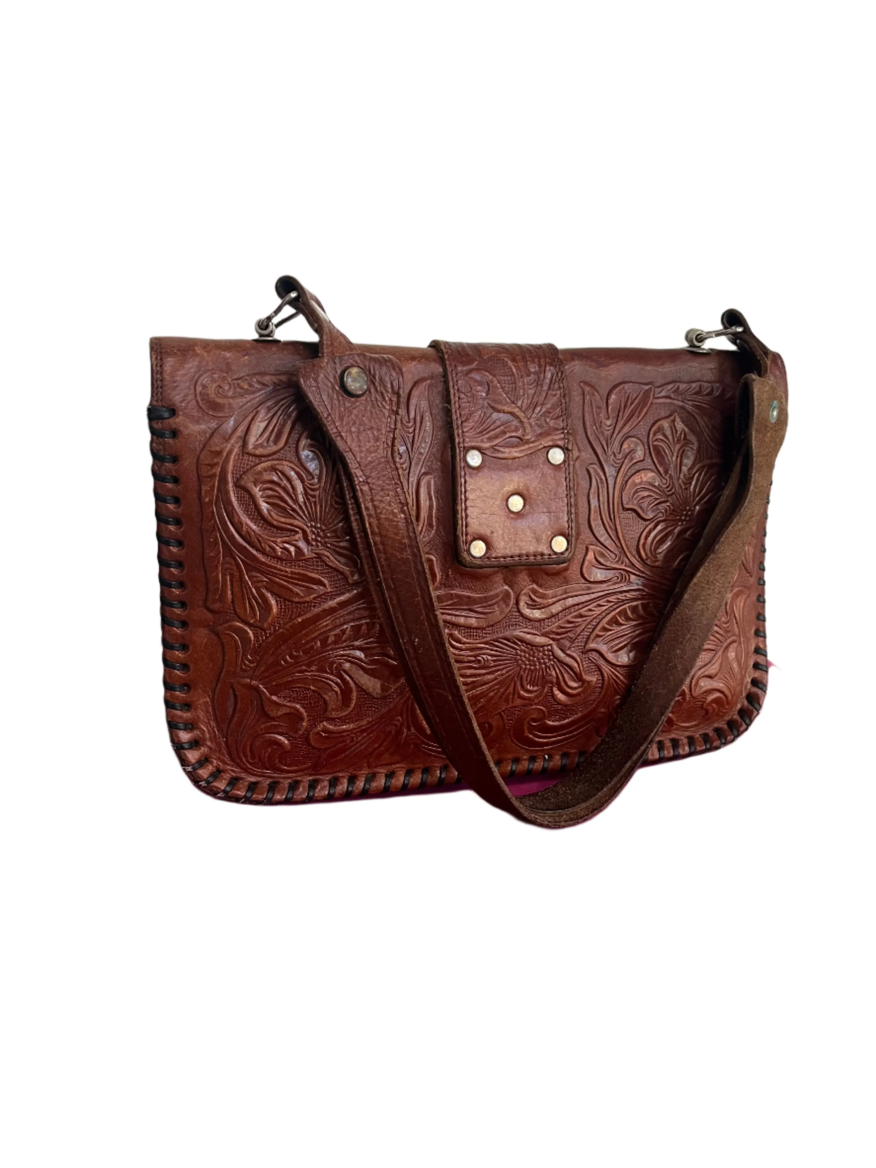 TOOLED LEATHER HANDBAG
