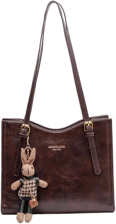 Tote Bag For Women Retro Shoulder Bags Cute Pu Leather Designer Handbags Adjustable Strap Large Capacity Fashion Work