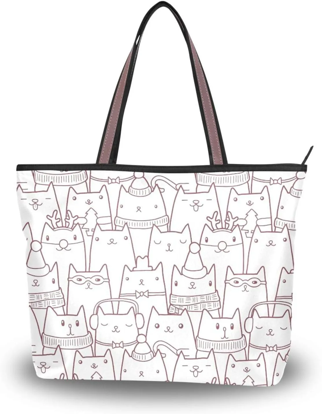 Tote Bag for Women Top Handle Satchel Purse Large Tote Bags with Zipper Pockets Pattern 1