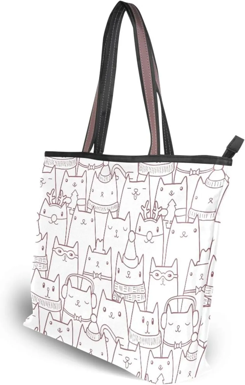 Tote Bag for Women Top Handle Satchel Purse Large Tote Bags with Zipper Pockets Pattern 1