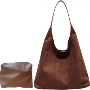 Tote Bags for Women Suede Handbag Work Slouchy Bag Shoulder Hobo Bag Office Tote Handbag