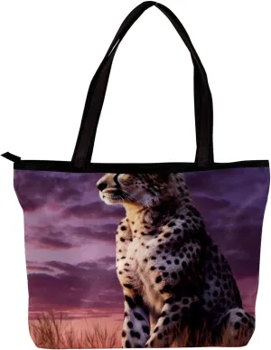 Tote Bags for Women,Womens Handbags,Small Tote Bag,African Savannah Animal Leopard