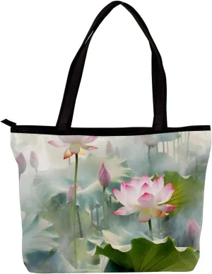 Tote Bags for Women,Womens Handbags,Small Tote Bag,Amazing Lotus Pond