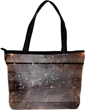 Tote Bags for Women,Womens Handbags,Small Tote Bag,Christmas Lights Decoration Wood Planks