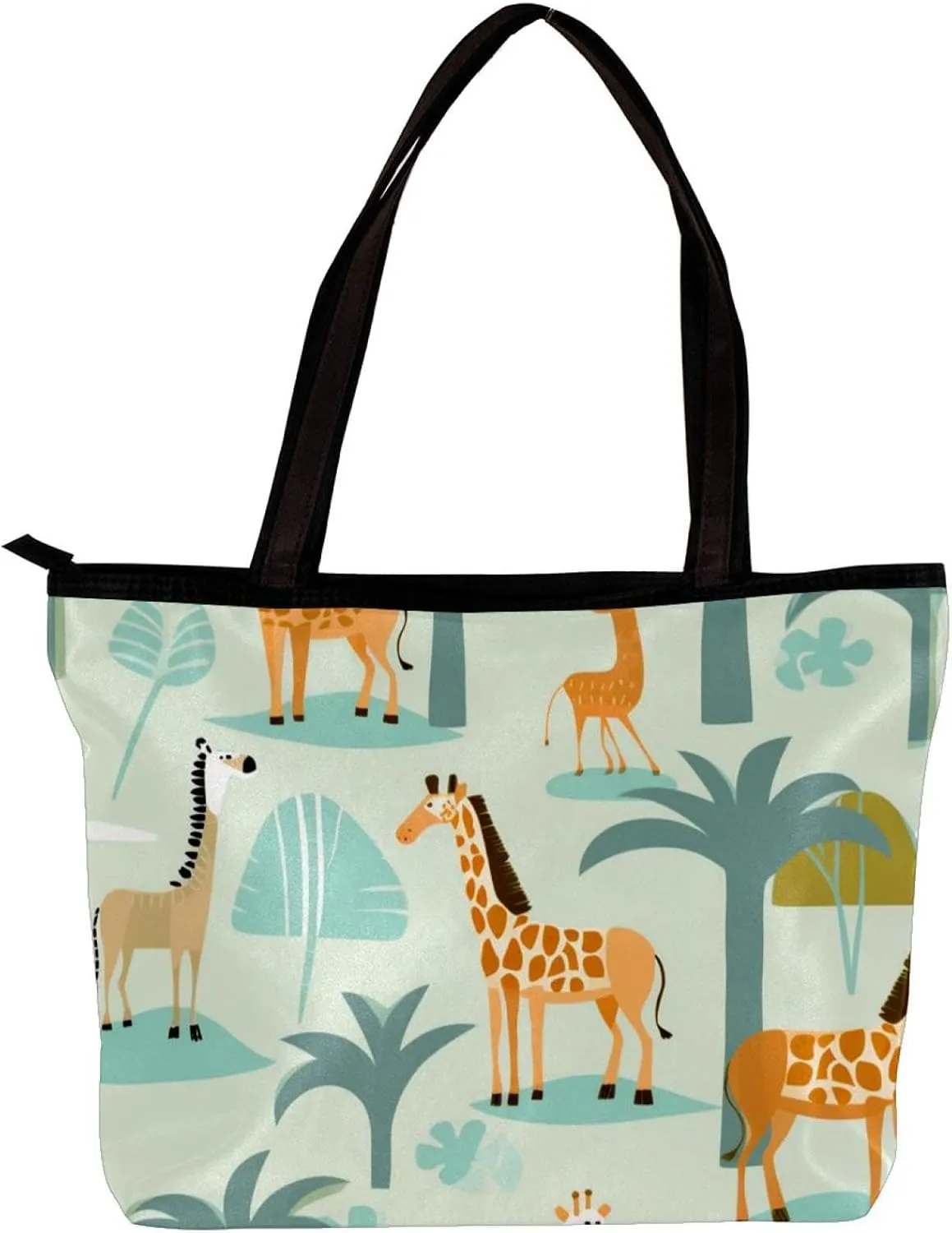 Tote Bags for Women,Womens Handbags,Small Tote Bag,Deer Lion Tree Rhinoceros