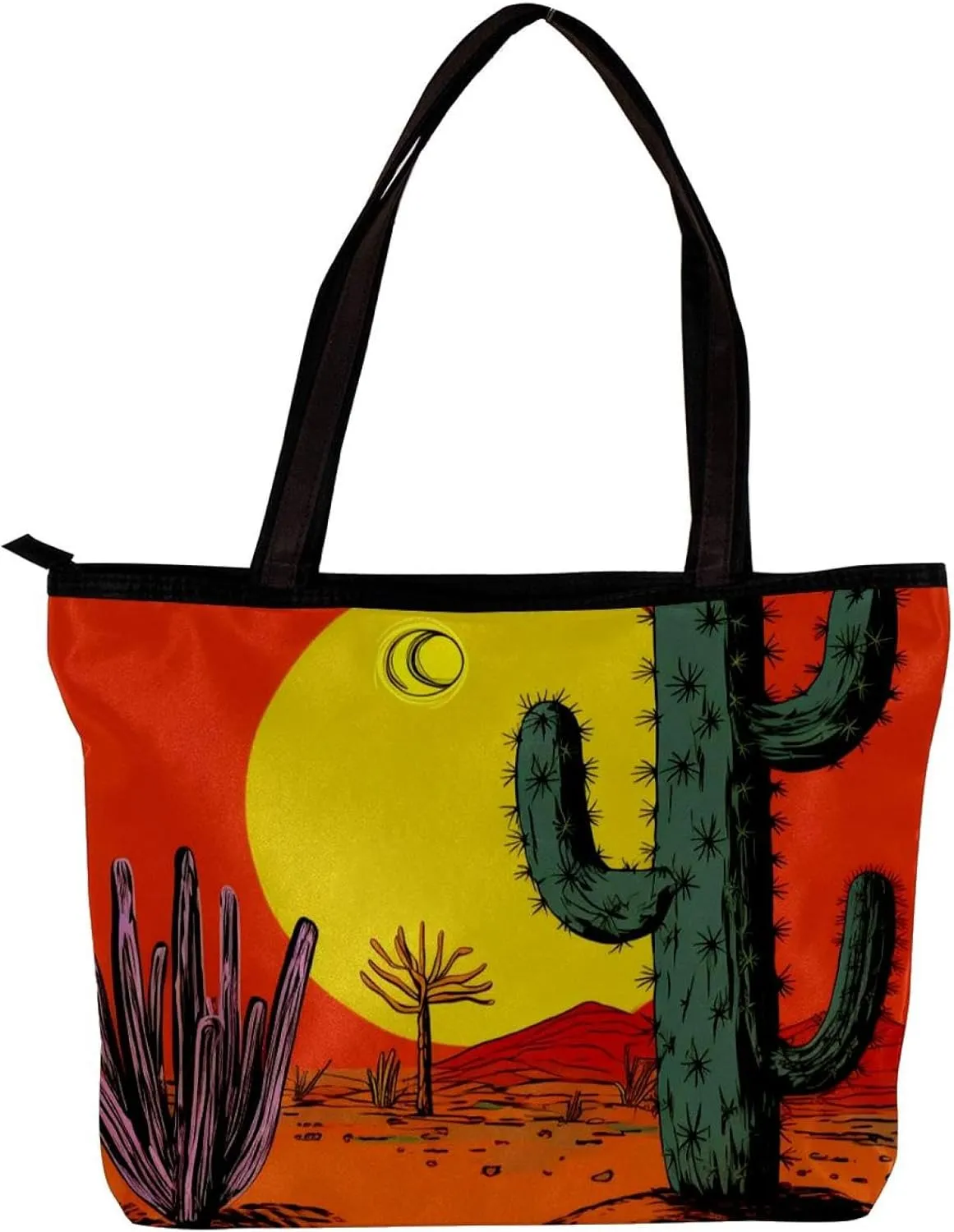 Tote Bags for Women,Womens Handbags,Small Tote Bag,Welcome Green Desert Cactus