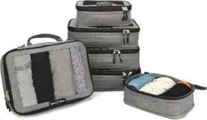 Travel Compression Packing Cubes Set – 6 Lightweight Luggage Organizers with Durable Zippers & Mesh Panels – Space-Saving Packing Bags for Suitcase, Backpack, Carry-On and More