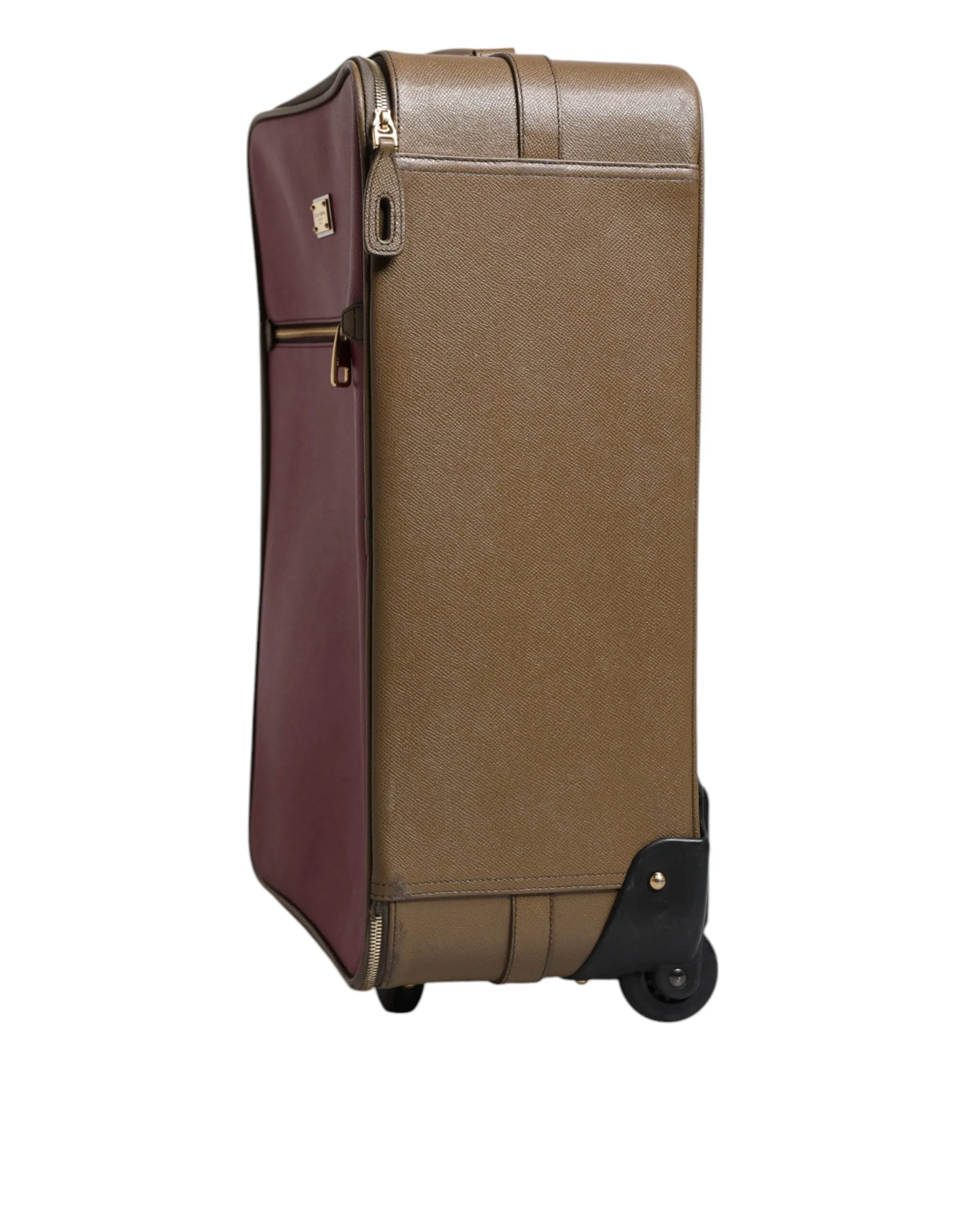 Travel Dolce No-hassle exchange Fuchsia & Trolley Bag Wheel Khaki Suitcase Leather Exclusive choices Gabbana