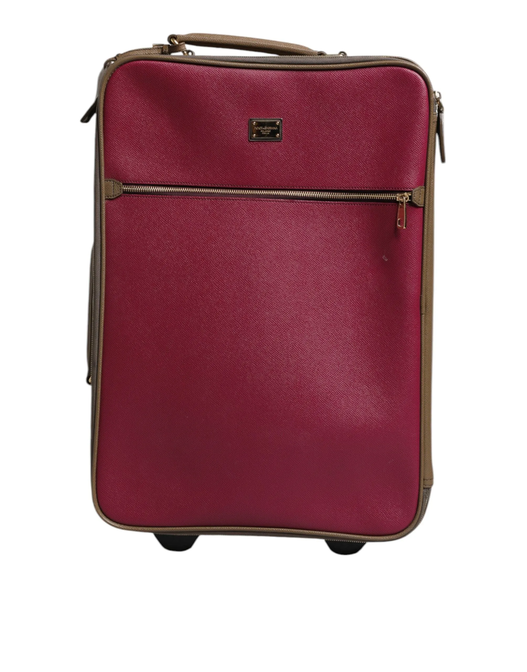 Travel Dolce No-hassle exchange Fuchsia & Trolley Bag Wheel Khaki Suitcase Leather Exclusive choices Gabbana