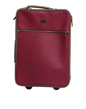 Travel Dolce No-hassle exchange Fuchsia & Trolley Bag Wheel Khaki Suitcase Leather Exclusive choices Gabbana