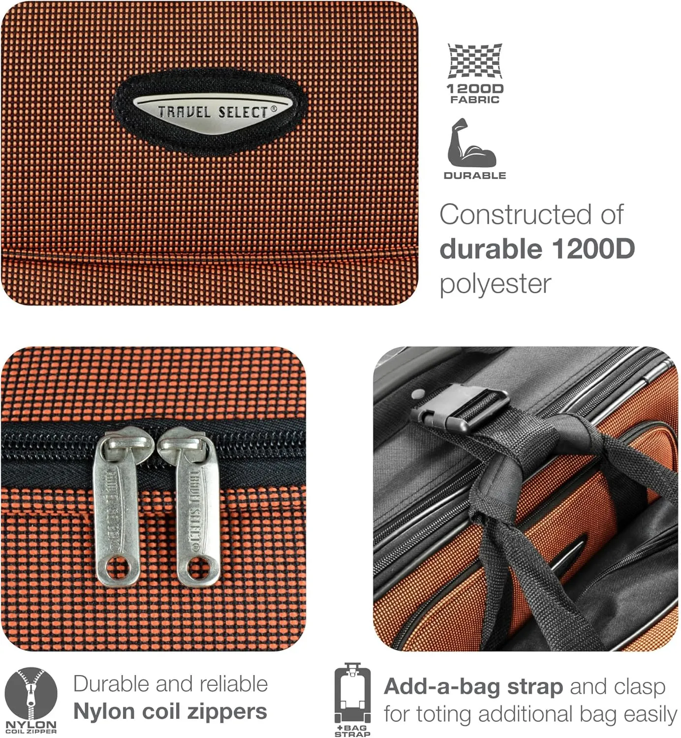 Travel Select Amsterdam Expandable Rolling Upright Luggage, Navy, 4-Piece Set