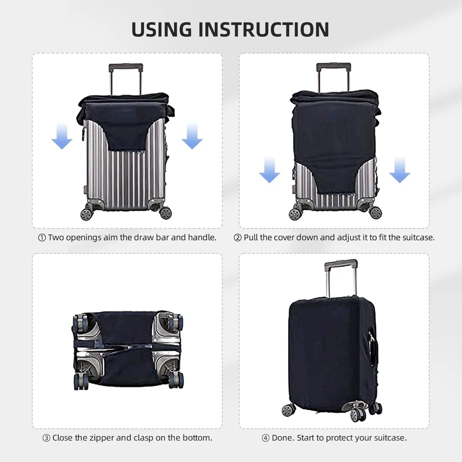 Travel Suitcase Cover Design Your Name Photo Text LOGO Different Design Travel Suitcase Case Protector for 18-32 Inch Suitcase